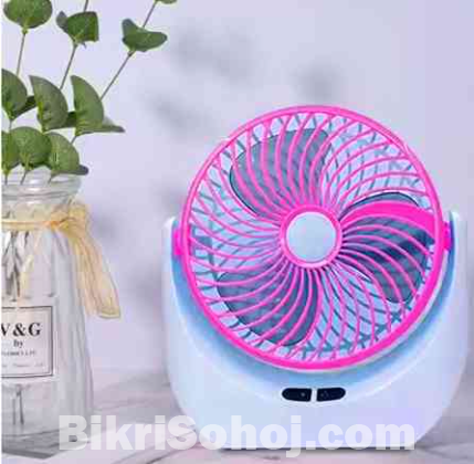 Rechargeable chargeable mini table fan with LED light